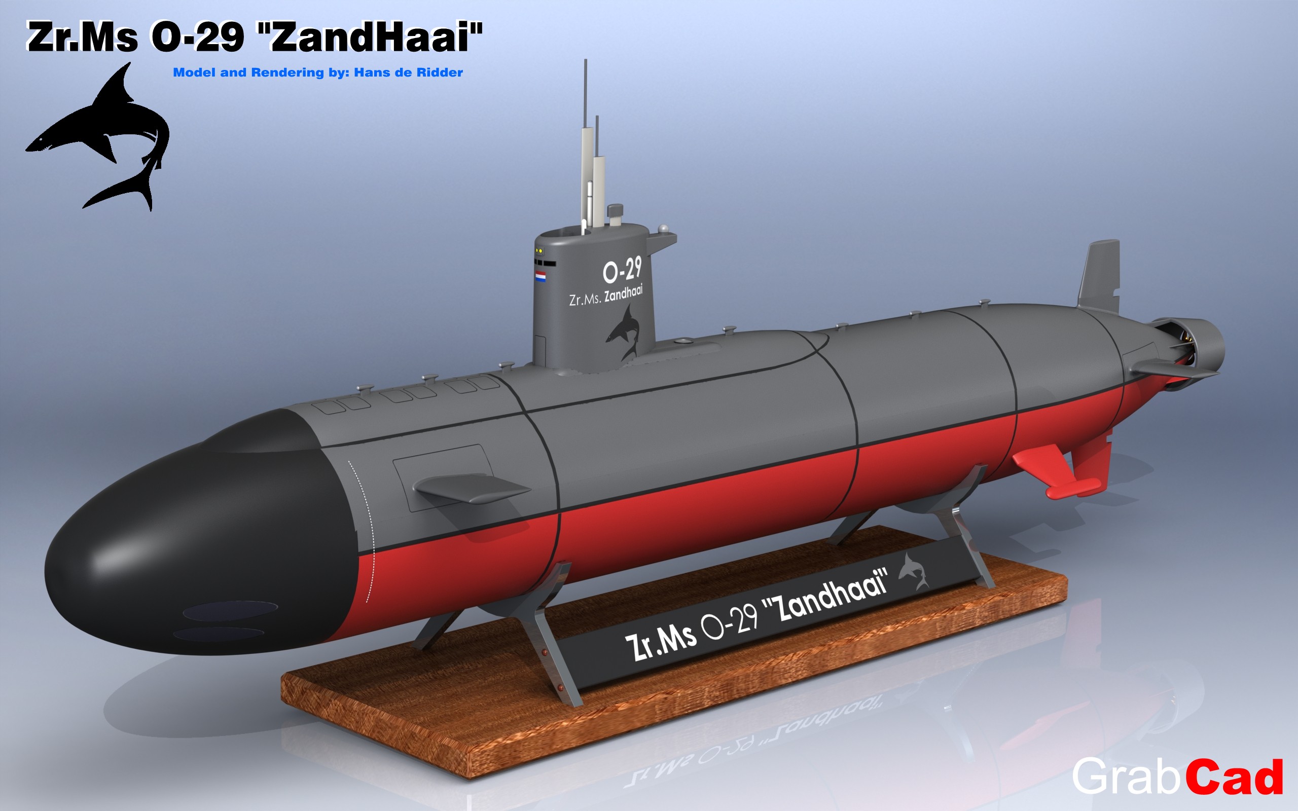 荷兰潜艇Zr . ms . O-29“zand hai”的模型